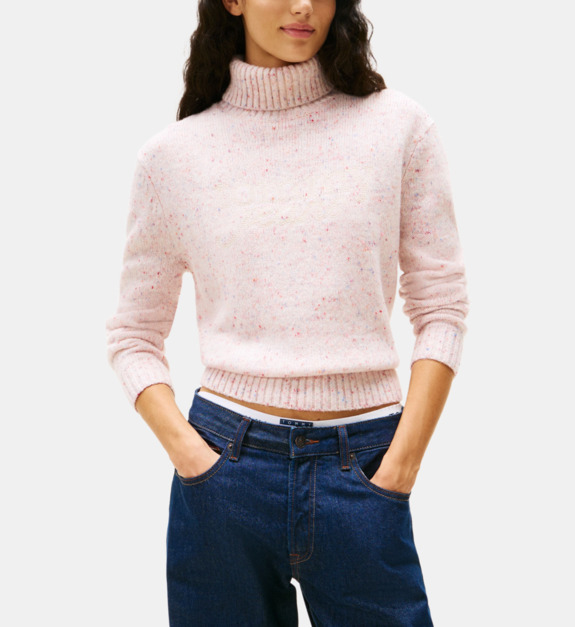 Pull chiné à col roulé