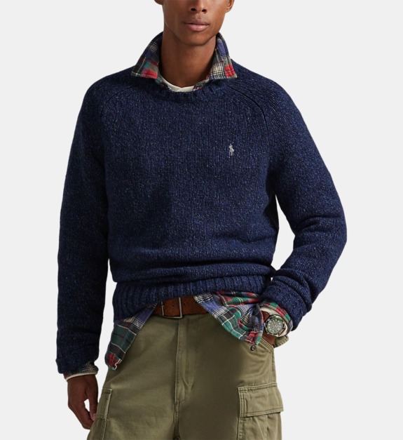 Pull droit en laine mélangée signature