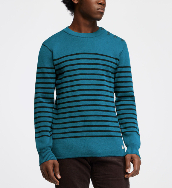 Pull Marin Héritage droit en laine rayée - vue 2