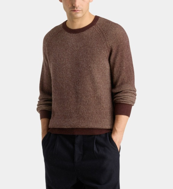 galeries lafayette - Pull homme Nachribco maille cachemire - Marron