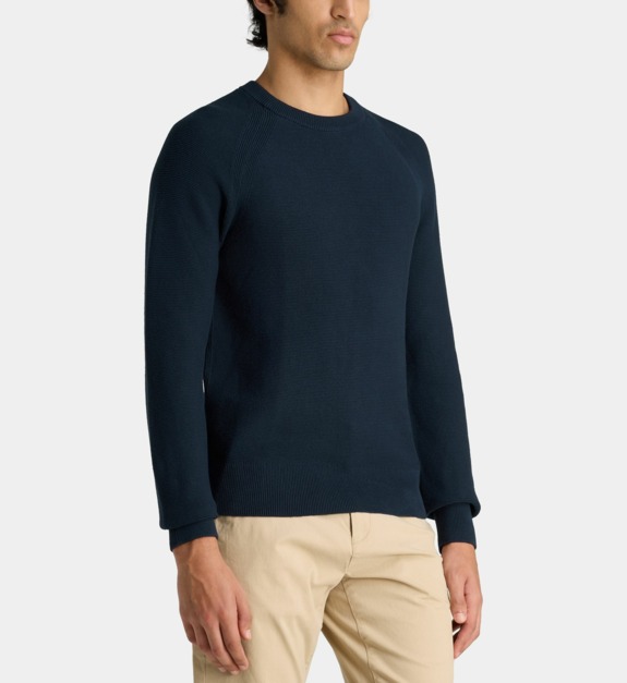 Pull droit coton bio texturé