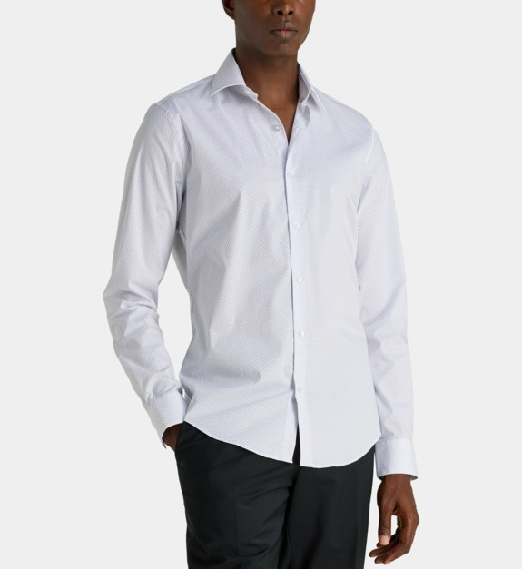Chemise ajustée en coton à motif géométrique