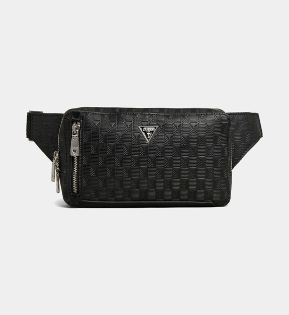 guess - Sac banane Torino à motif géométrique - Noir