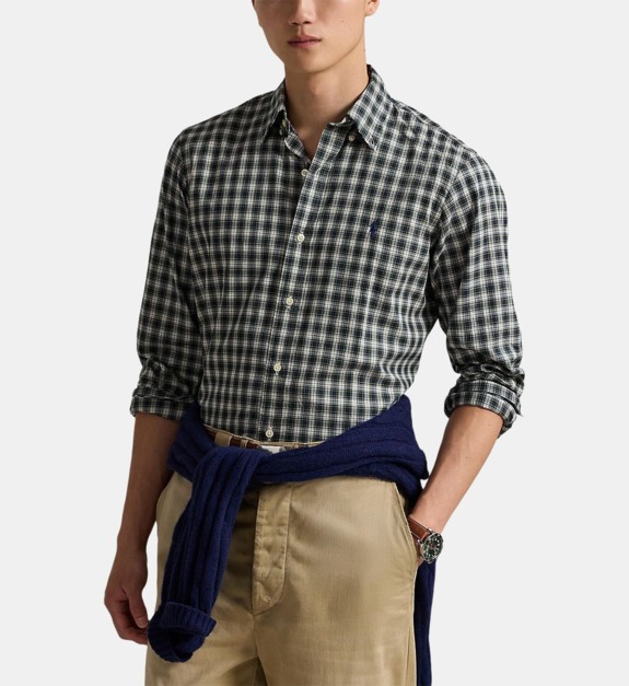 Chemise ajustée à carreaux signature - vue 1