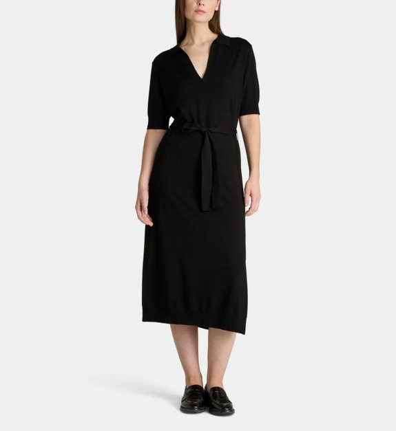galeries lafayette - Robe Nya Polo Dress droite mi-longue - Noir
