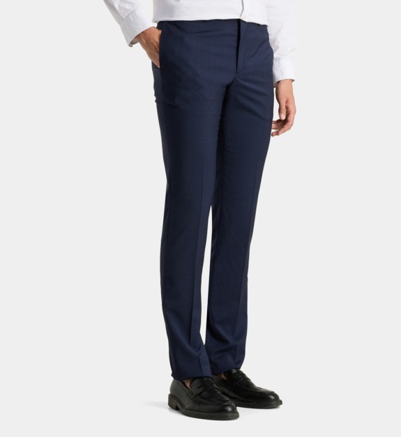 comptoir gl - Pantalon de costume slim Trevise en laine - Bleu