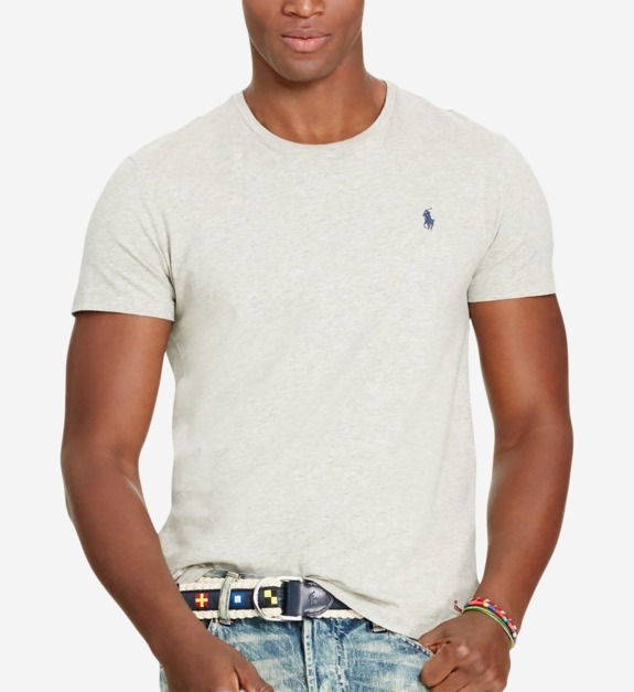 polo ralph lauren - T-shirt en coton chiné uni - Gris