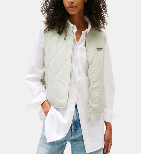 Veste courte zippée matelassée sans manches