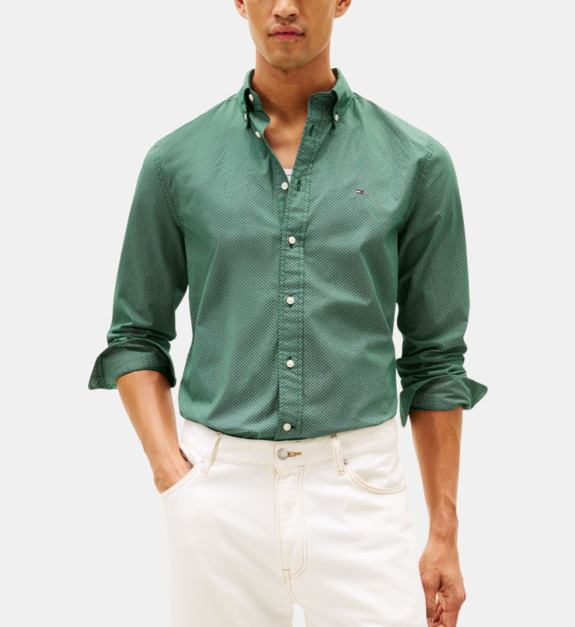 Chemise en coton à motif géométrique - vue 5